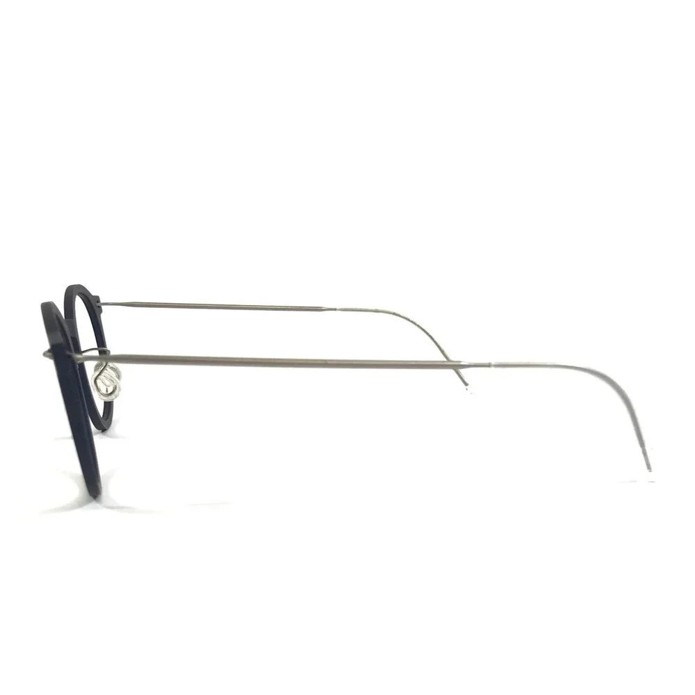 Lindberg Eyeglasses Frames 6636 T804 Col. 10 Blue Silver Round 47-24-150
